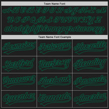 Load image into Gallery viewer, Custom Black Black-Kelly Green Authentic Baseball Jersey