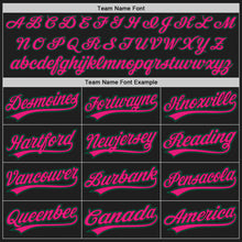 Load image into Gallery viewer, Custom Black Kelly Green-Hot Pink Authentic Baseball Jersey