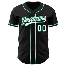 Load image into Gallery viewer, Custom Black White-Kelly Green Authentic Baseball Jersey
