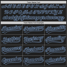 Load image into Gallery viewer, Custom Black Black-Light Blue Authentic Baseball Jersey