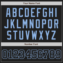 Load image into Gallery viewer, Custom Black Black-Light Blue Authentic Baseball Jersey