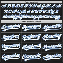 Load image into Gallery viewer, Custom Black White-Light Blue Authentic Baseball Jersey
