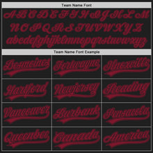 Load image into Gallery viewer, Custom Black Crimson Authentic Baseball Jersey