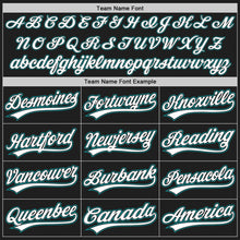 Load image into Gallery viewer, Custom Black White-Teal Authentic Baseball Jersey