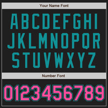 Load image into Gallery viewer, Custom Black Pink-Teal Authentic Baseball Jersey