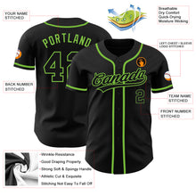 Load image into Gallery viewer, Custom Black Black-Neon Green Authentic Baseball Jersey