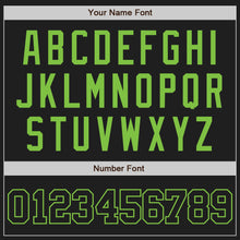 Load image into Gallery viewer, Custom Black Black-Neon Green Authentic Baseball Jersey