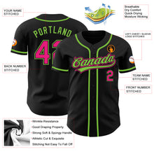 Load image into Gallery viewer, Custom Black Hot Pink-Neon Green Authentic Baseball Jersey