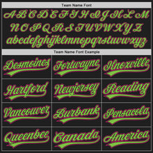 Load image into Gallery viewer, Custom Black Hot Pink-Neon Green Authentic Baseball Jersey
