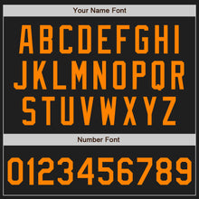 Load image into Gallery viewer, Custom Black Bay Orange Authentic Baseball Jersey