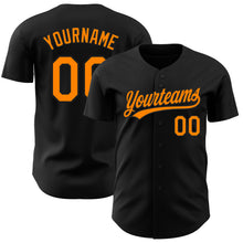 Load image into Gallery viewer, Custom Black Bay Orange Authentic Baseball Jersey
