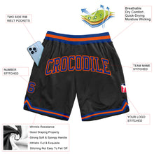 Load image into Gallery viewer, Custom Black Royal-Orange Authentic Throwback Basketball Shorts