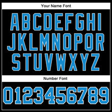 Load image into Gallery viewer, Custom Black Blue-White Authentic Throwback Basketball Jersey