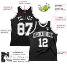 Load image into Gallery viewer, Custom Black White-Gray Authentic Throwback Basketball Jersey