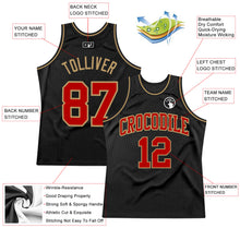 Load image into Gallery viewer, Custom Black Red-Old Gold Authentic Throwback Basketball Jersey