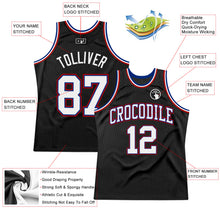 Load image into Gallery viewer, Custom Black White Royal-Red Authentic Throwback Basketball Jersey