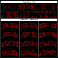 Load image into Gallery viewer, Custom Black Red Pinstripe Black-Red Authentic Basketball Jersey