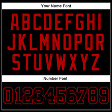 Load image into Gallery viewer, Custom Black Red Pinstripe Black-Red Authentic Basketball Jersey