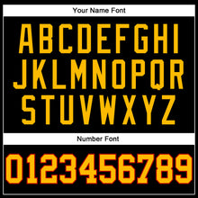 Load image into Gallery viewer, Custom Black Red Pinstripe Gold-Red Authentic Basketball Jersey