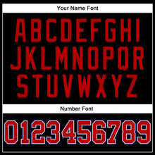 Load image into Gallery viewer, Custom Black Red Pinstripe Red-Royal Authentic Basketball Jersey