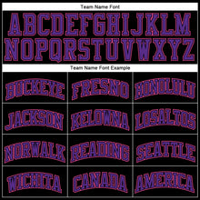 Load image into Gallery viewer, Custom Black Pink Pinstripe Pink-Purple Authentic Basketball Jersey