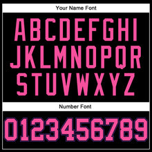 Load image into Gallery viewer, Custom Black Pink Pinstripe Pink-Purple Authentic Basketball Jersey