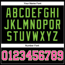 Load image into Gallery viewer, Custom Black Pink Pinstripe Pink-Neon Green Authentic Basketball Jersey