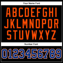 Load image into Gallery viewer, Custom Black Orange Pinstripe Royal-Orange Authentic Basketball Jersey