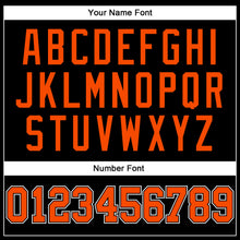 Load image into Gallery viewer, Custom Black Orange Pinstripe Orange-Black Authentic Basketball Jersey