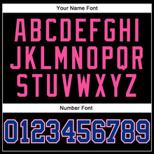 Load image into Gallery viewer, Custom Black Royal Pinstripe Royal-Pink Authentic Basketball Jersey
