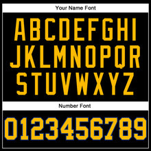 Load image into Gallery viewer, Custom Black Royal Pinstripe Gold-Royal Authentic Basketball Jersey