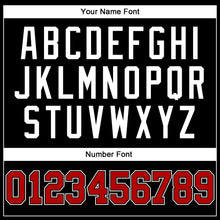 Load image into Gallery viewer, Custom Black White Pinstripe Red-White Authentic Basketball Jersey