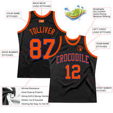 Load image into Gallery viewer, Custom Black Orange-Royal Authentic Throwback Basketball Jersey