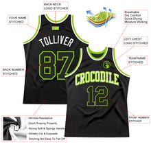 Load image into Gallery viewer, Custom Black Neon Green-White Authentic Throwback Basketball Jersey