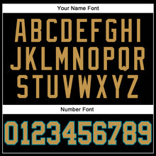 Load image into Gallery viewer, Custom Black Old Gold-Teal Authentic Throwback Basketball Jersey