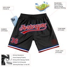 Load image into Gallery viewer, Custom Black Red-Royal Authentic Throwback Basketball Shorts