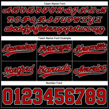 Load image into Gallery viewer, Custom Black Red-White Authentic Throwback Basketball Shorts