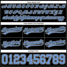 Load image into Gallery viewer, Custom Black Light Blue-White Authentic Throwback Basketball Shorts