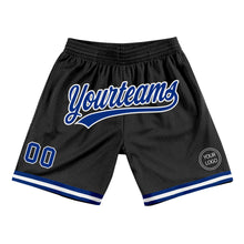 Load image into Gallery viewer, Custom Black Royal-White Authentic Throwback Basketball Shorts