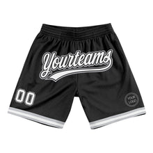 Load image into Gallery viewer, Custom Black White-Gray Authentic Throwback Basketball Shorts