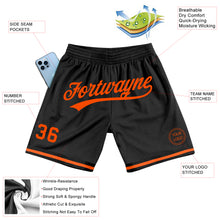 Load image into Gallery viewer, Custom Black Orange Authentic Throwback Basketball Shorts