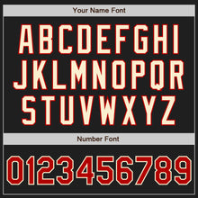 Load image into Gallery viewer, Custom Black Red Pinstripe Red-Cream Authentic Baseball Jersey