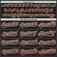 Load image into Gallery viewer, Custom Black Orange Pinstripe Black-White Authentic Baseball Jersey