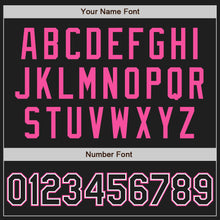 Load image into Gallery viewer, Custom Black Pink Pinstripe Black-White Authentic Baseball Jersey