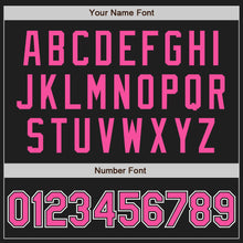 Load image into Gallery viewer, Custom Black Pink Pinstripe Pink-White Authentic Baseball Jersey