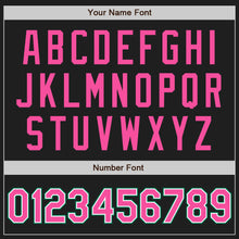 Load image into Gallery viewer, Custom Black Pink Pinstripe Pink-Kelly Green Authentic Baseball Jersey
