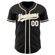 Load image into Gallery viewer, Custom Black White Pinstripe White-City Cream Authentic Baseball Jersey