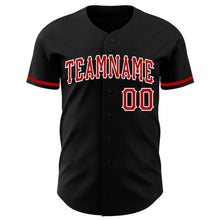 Load image into Gallery viewer, Custom Black Red-White Authentic Baseball Jersey