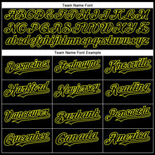 Load image into Gallery viewer, Custom Black Neon Yellow Authentic Baseball Jersey