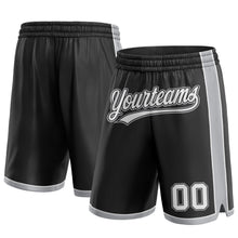 Load image into Gallery viewer, Custom Black White-Gray Authentic Basketball Shorts